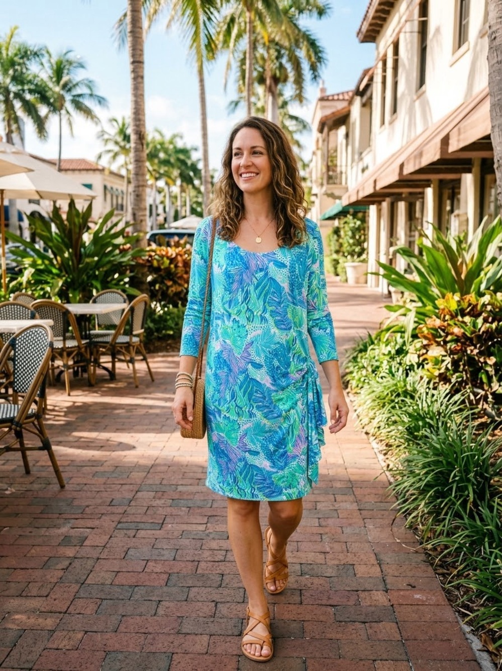 NWOT Lilly Pulitzer Bryson Holiday Sun Tropical Knot Tie Preppy Dress XXL